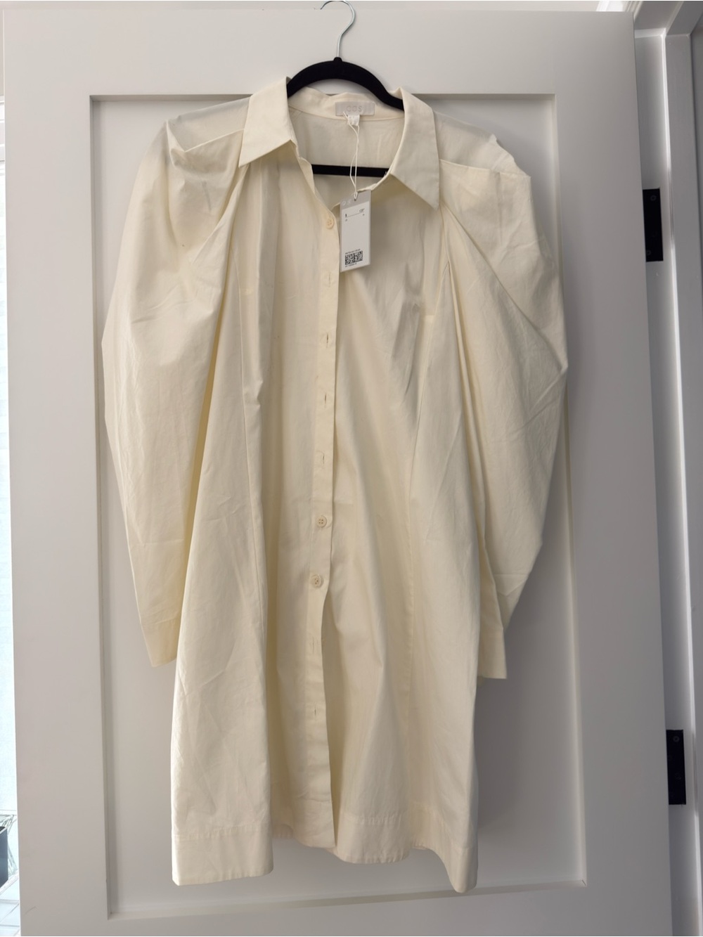 Ivory Button-Down Shirt Dress
